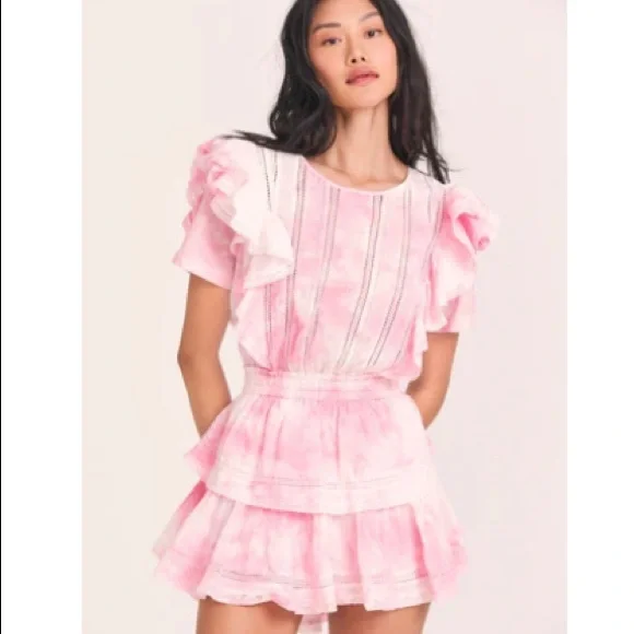 loveshackfancy natasha dress pink LoveShackFancy Natasha Dress Peony Pink S